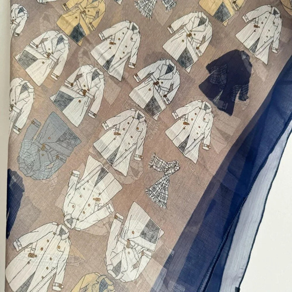 Vintage Novelty Print Men's Trenchcoats Umbrellas Sheer Scarf - Picture 5 of 5